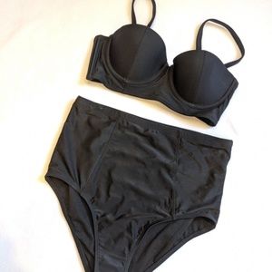 Old Navy Black High Waist Swim Bikini Set Pair S/M